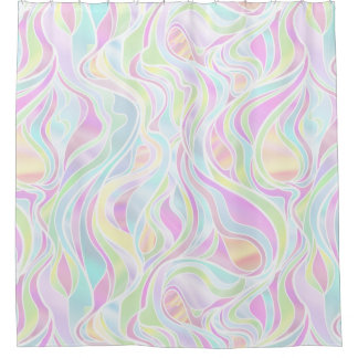 Cortina De Ducha Resumen de Vidrio Manchado Psicodelic Pastel