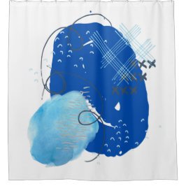 Cortina De Ducha Resumen del norte azul y azul claro