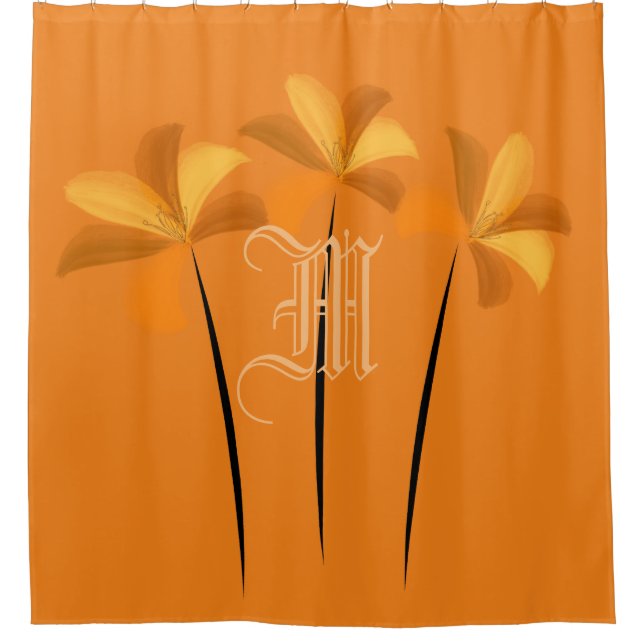 Cortina De Ducha Resumen Lilies Floral Fall Mood (Anverso)