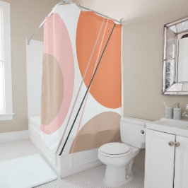 Cortina De Ducha Resumen moderno Geo Pastel Naranja Beige rosado