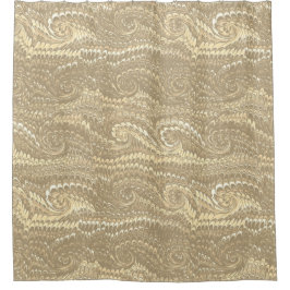 Cortina De Ducha Resumen moderno Patrón Beige Swirls Marble
