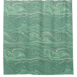 Cortina De Ducha Resumen moderno Patrón de mármol de Swirls verdes