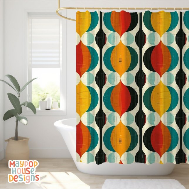 Cortina De Ducha Resumen moderno Retro Mid Century (mid century modern shower curtain bathroom decor)