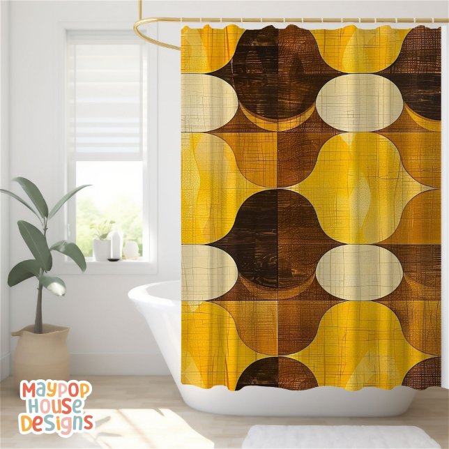 Cortina De Ducha Resumen moderno Retro Mid Century (mid century modern shower curtain bathroom decor)