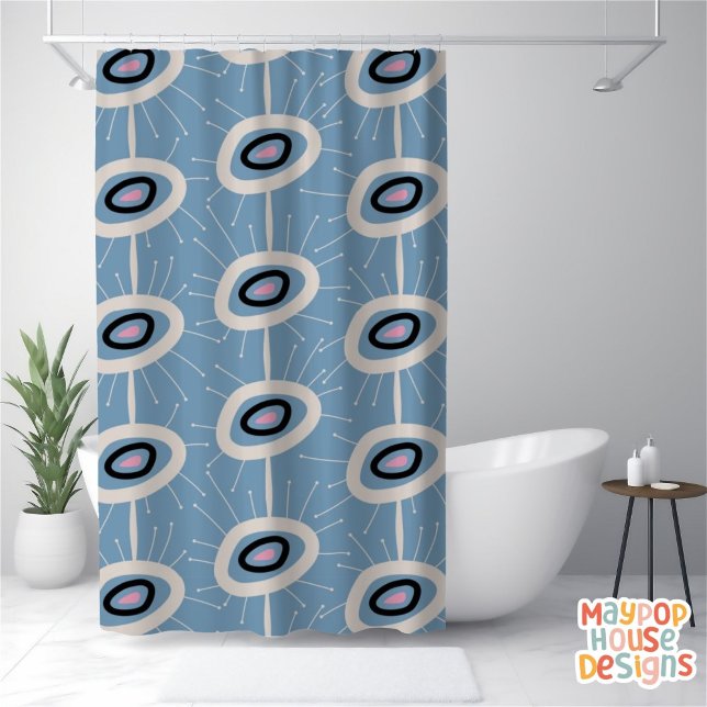 Cortina De Ducha Resumen moderno Retro Mid Century (mid century modern shower curtain bathroom decor)