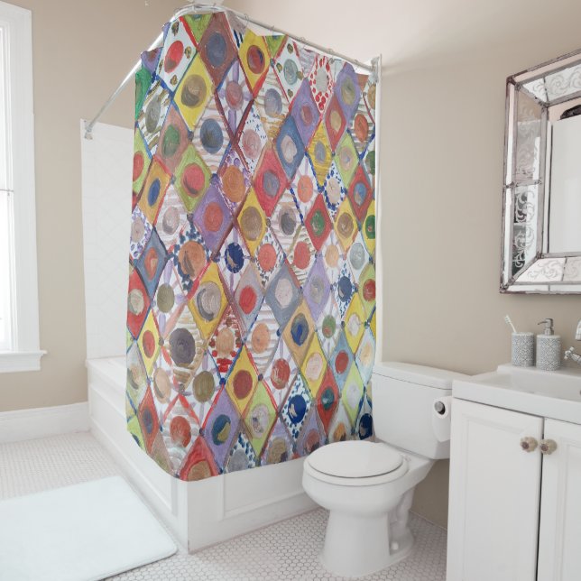 Cortina De Ducha Resumen no 4 jugar como niños Pintura (In situ)