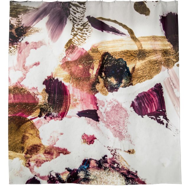 Cortina De Ducha Resumen Oro paraliza arte creativo (Anverso)