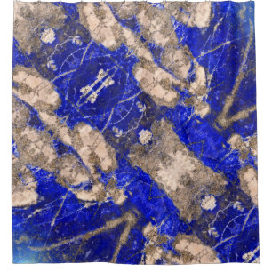 Cortina De Ducha Resumen Patrón de mármol de granito gris azul Lapi