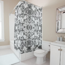 Cortina De Ducha Resumen Patrón de moda exclusivo en blanco y negro