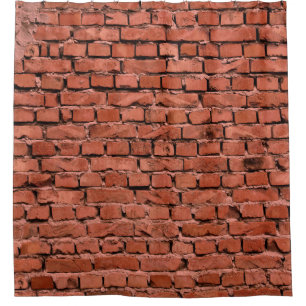 Cortina De Ducha Resumen Viejo Vintage Grito Bastante Rough Brick W