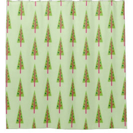 Cortina de ducha retra del árbol de navidad