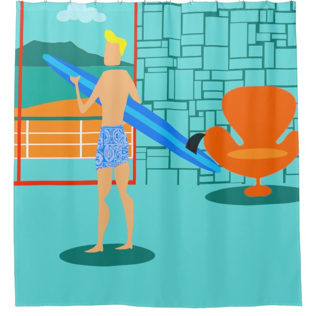 Cortina de ducha retra del tipo de la persona que (Anverso)