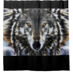 Cortina De Ducha Retrato Inspirador Wolf en la decoración