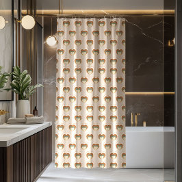 Cortina De Ducha Retro Bloom Curtain Brown Green Cozy Accent
