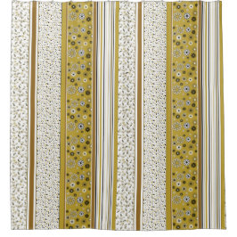 Cortina De Ducha Retro BOHO Strips Gold