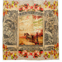 Retro de color con encaje y flores