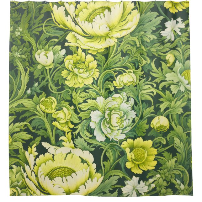 Cortina de ducha retro floral (Anverso)