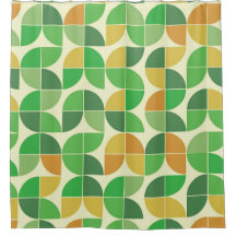 Retro Geométrico Floral Verde de Mitad de Siglo