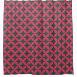 Cortina De Ducha Retro Geométrico Geométrico Moderno Mod Pink Brill