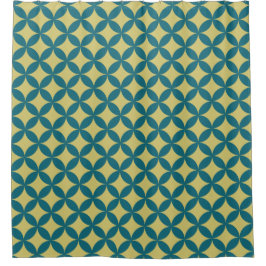 Cortina De Ducha Retro Geométrico Mod Retro Moderno Verde Verde azu