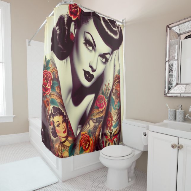 Cortina De Ducha Retro Glam Pin-up (In situ)