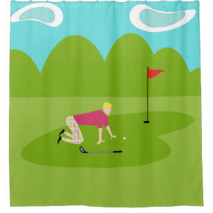 Cortina De Ducha Retro Golfer Shower Curtain