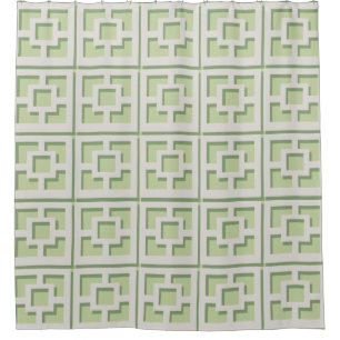 Cortina de ducha Retro Green Trellis