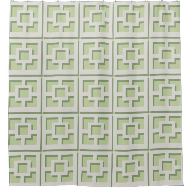 Cortina de ducha Retro Green Trellis (Anverso)