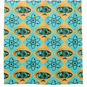 Cortina de ducha Retro Harlequin Globe Trotter