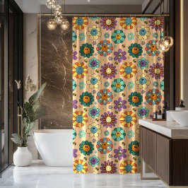 Cortina De Ducha Retro Pastel Curtain Funky 70s Bathroom Style