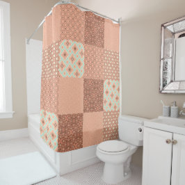 Cortina De Ducha Retro Pink Patchwork