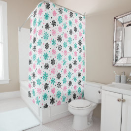 Cortina De Ducha Retro Snowflakes