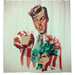 Cortina De Ducha Retro Valentine Flirty Guy
