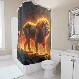 Cortina De Ducha Rey de las bestias León majestuoso animal infernal