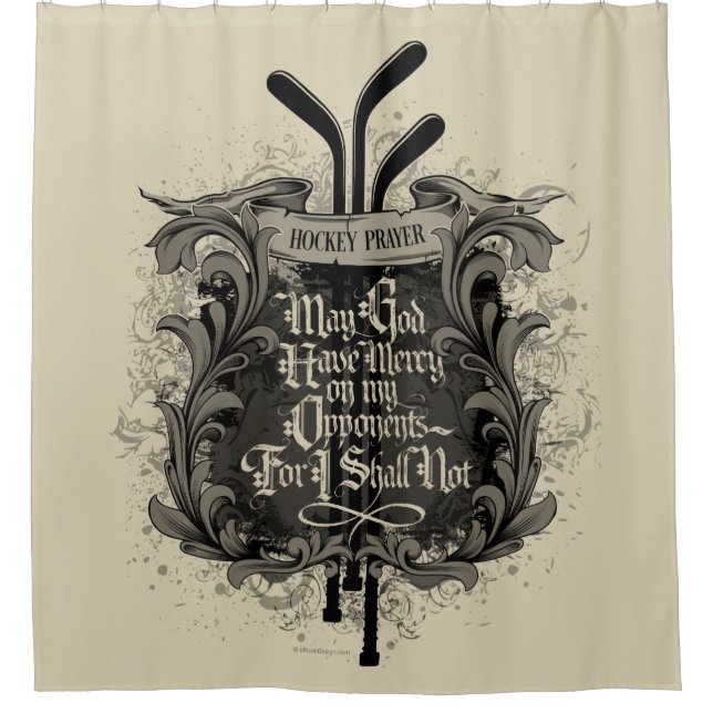 Cortina De Ducha Rezo del hockey (Anverso)