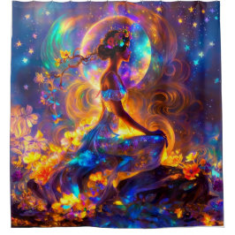 Cortina De Ducha Rideau de bain Déesse Intérieure rainbow stars