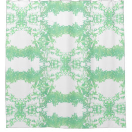 Cortina De Ducha Rincón étnico mint y turquesa.