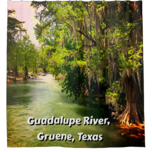 Cortina De Ducha Río Guadalupe en Gruene, acuarela de Texas