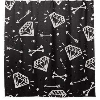 Cortina De Ducha Roca gruesa: diamantes, patrón de huesos.