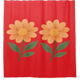 Cortina de ducha roja audaz con cortina de ducha r