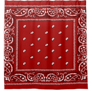 Cortina de ducha roja de Bandana