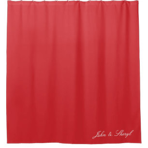 Cortina de ducha roja sólida personalizada