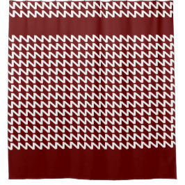 Cortina De Ducha Rojo oscuro y moderno ondas blancas y afiladas