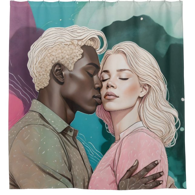 Cortina De Ducha Romance cósmico (Anverso)