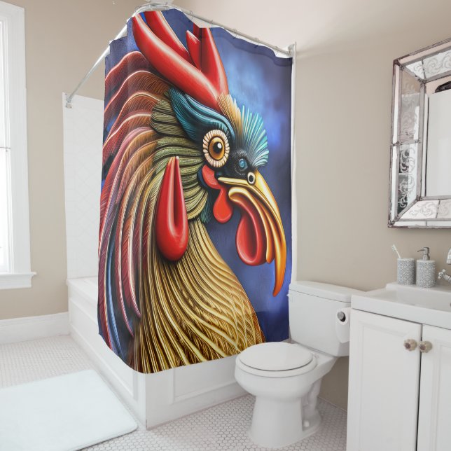 Cortina De Ducha Rooster en Bloom (In situ)
