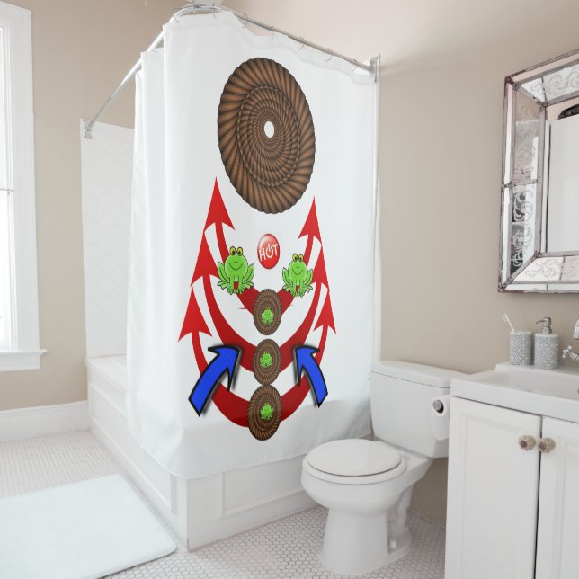 Cortina de ducha Rope Ranas verdes (In situ)