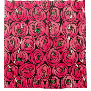Cortina De Ducha Rosa Art Nouveau Rennie Macintosh Graphic