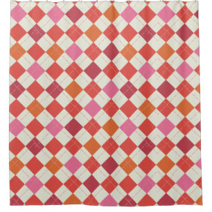 Cortina De Ducha Rosa brillante, Naranja, rojo, arglo blanco patent