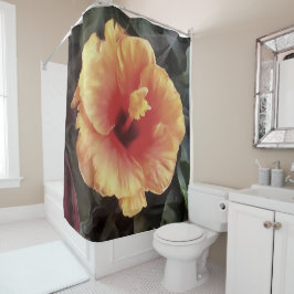 Cortina De Ducha Rosa chino flor floro artístico