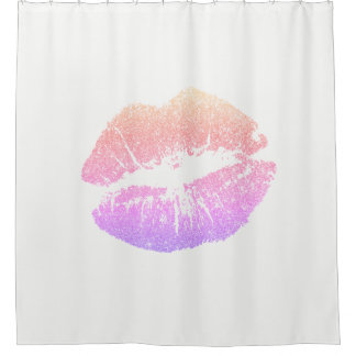 Cortina De Ducha Rosa/cortina de ducha blanca de los falsos labios